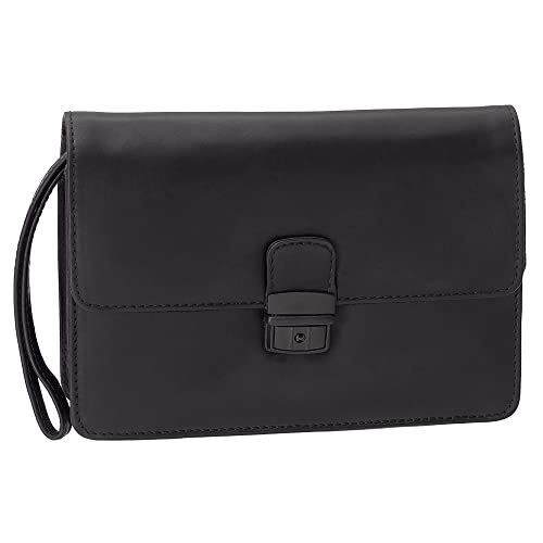 Branco Business Herren Handgelenktasche Herrentasche Damen Damentasche Tasche schwarz Leder - sehr hochwertig von Ledershop24
