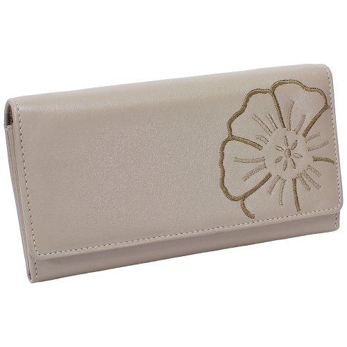 Branco Damen Geldbörse Portemonnaie Leder Damenbörse Damen Geldbeutel Taupe von Ledershop24