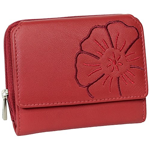 Branco Leder Geldbörse Portemonnaie Damenbörse Damen Geldbeutel Rot von Ledershop24