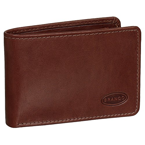 Branco Leder Herren Kleingeldbörse Minibörse Geldbörse Geldbeutel Portemonnaie weiches Rindsleder 10 cm Farbe Braun von Ledershop24