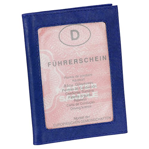 Leder Ausweisetui Ausweishülle Kreditkartenetui Ausweismappe Kartenetui KFZ Mappe Etui Farbe Royalblau von Ledershop24