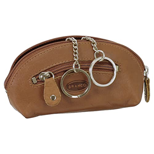 Leder Schlüsseletui Schlüsseltasche Schlüsselmappe Schlüsselbeutel mit Reißverschlussfach Farbe Natur von Ledershop24