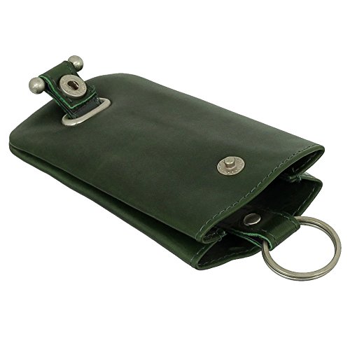 Leder Schlüsselglocke Schlüsseletui Schlüsseltasche Schlüsselmappe Schlüsselbeutel Farbe Grün von Ledershop24