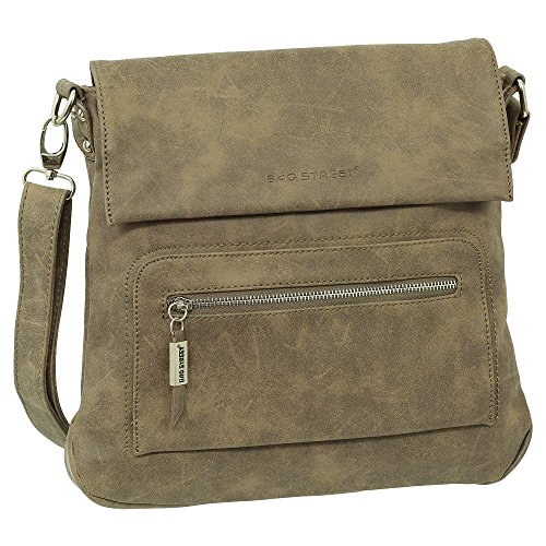 Ledershop24 Geschenkset - Handtasche Schultertasche Umhängetasche Wildleder-Imitat Used Look Farbe Braun von Ledershop24