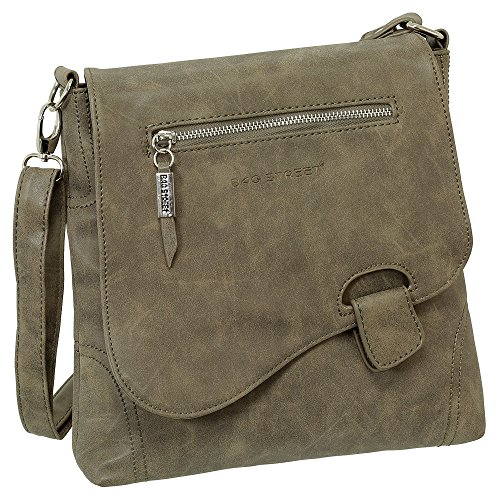 Ledershop24 Geschenkset - Handtasche Schultertasche Umhängetasche Wildleder-Imitat Used Look mit Riegelverschluss Farbe braun von Ledershop24