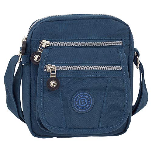 Ledershop24 Geschenkset - Kleine leichte Damen & Herren Umhängetasche Schultertasche Sporttasche Stofftasche Farbe Blau von Ledershop24