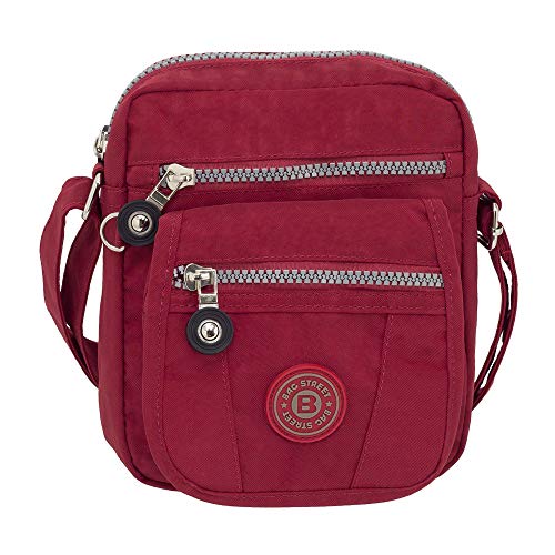 Ledershop24 Geschenkset - Kleine leichte Damen & Herren Umhängetasche Schultertasche Sporttasche Stofftasche Farbe Rot von Ledershop24