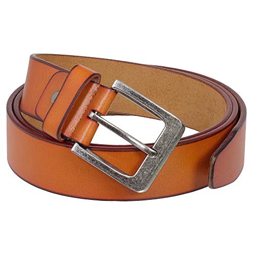 Ledershop24 Geschenkset - Ledergürtel Herren & Damen Gürtel Echt-Leder - klassischer Leder-Gürtel Breite 40 mm Farbe Cognac 110 cm Bundweite = 120 cm Gesamtlänge von Ledershop24