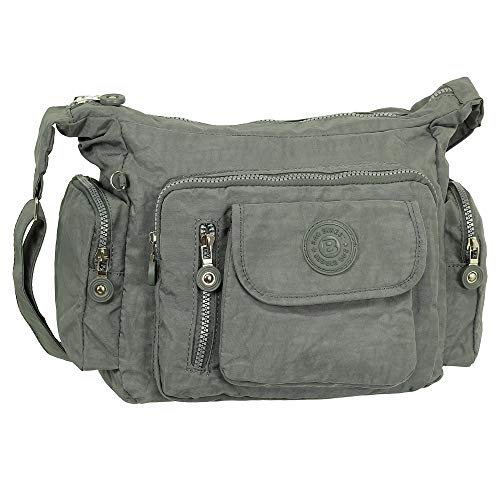 Ledershop24 Geschenkset - Leichte Damen & Herren Umhängetasche Schultertasche Sporttasche Stofftasche Farbe Grau von Ledershop24