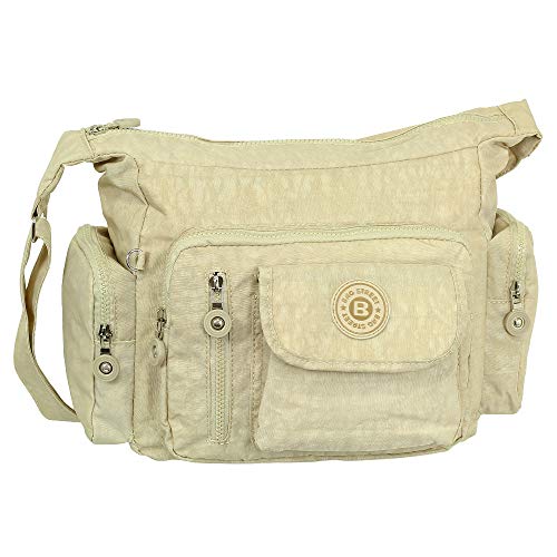 Ledershop24 Geschenkset - Leichte Damen & Herren Umhängetasche Schultertasche Sporttasche Stofftasche vers. Farben (beige) von Ledershop24