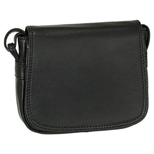 Ledershop24 Kleine Leder Damen Umhängetasche Schultertasche Festivaltasche Handtasche Tasche Farbe schwarz von Ledershop24