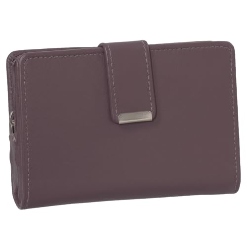 Ledershop24 RFID Damen Leder Geldbörse Portemonnaie Geldbeutel - Geschenkset + exklusiven Schlüsselanhänger - Farbe Mauve von Ledershop24