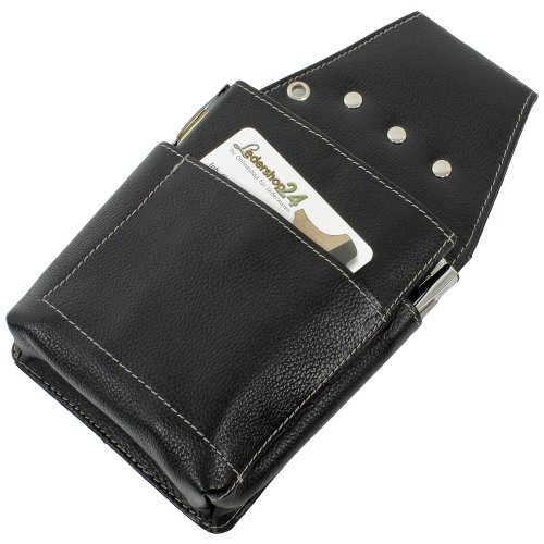 Ledershop24 Rimbaldi Kellnerbörsen-Holster Robustes Holster mit Extratasche Farbe: Schwarz von Ledershop24