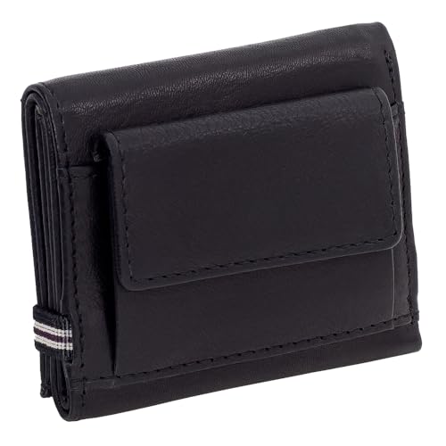 Ledershop24 Slim Wallet mit XL Münzfach & RFID-Schutz - Echt-Leder Mini Geldbörse Kartenetui Geldbeutel Kreditkartenetui Schwarz ohne Alu-Kartenhalter von Ledershop24