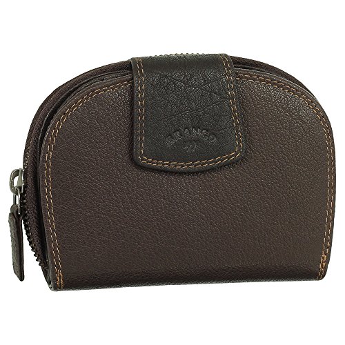 Leder Damen Geldbörse Geldbeutel mit Reißverschluss 13,5 cm 70538 Farbe Braun von Ledershop24