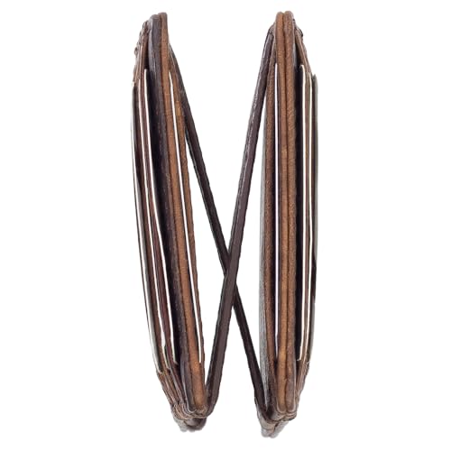 Magic Flip Zauberbörse Slim Leder Geldbörse Geldbeutel Kartenbörse Kartenetui Kreditkartenetui mit 8 Kartenfächer 34417 Farbe Natur von Ledershop24