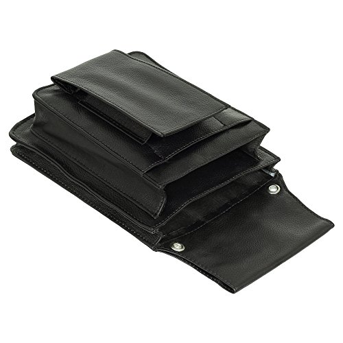 Profi Tablet-Kellnertasche passend für iPad Mini bis 8 Zoll & Kellnerbörse mit oder ohne Gürtel Rindsleder Schwarz - Kellnertasche ohne Gürtel von Ledershop24