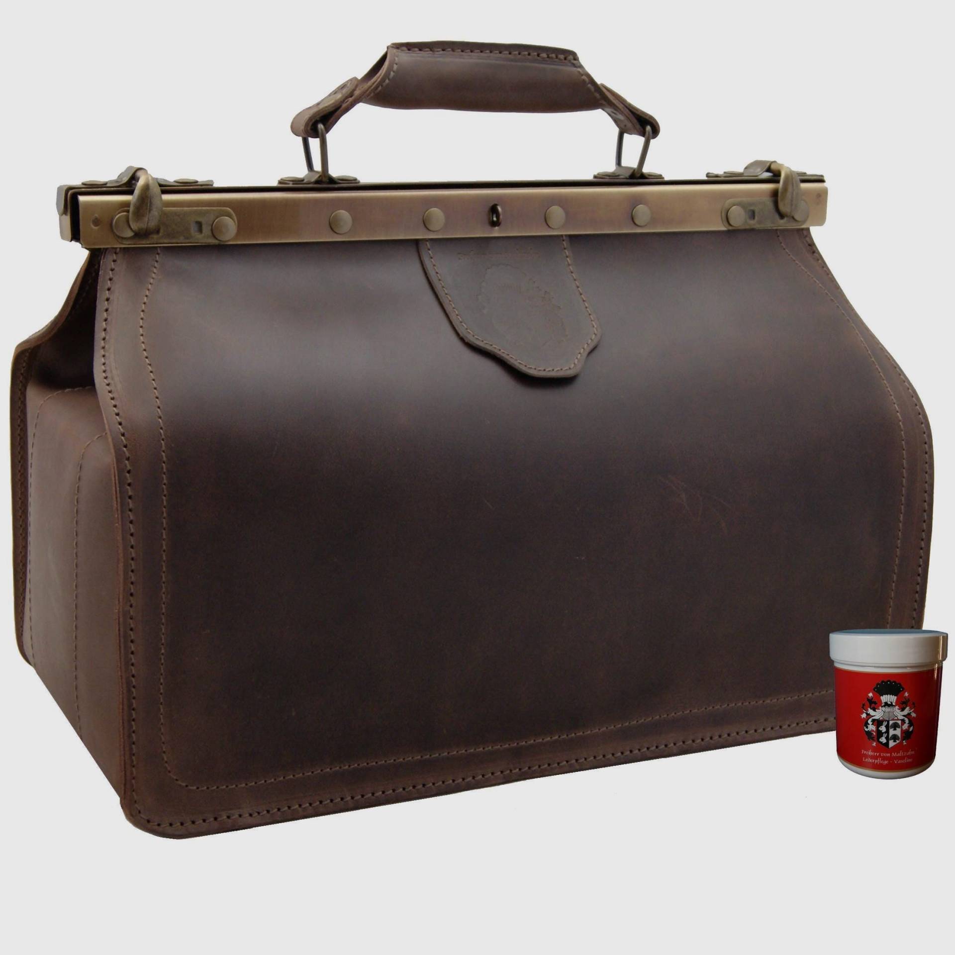 Doktortasche Arzttasche Paracelsus Aus Dunkelbraunem Bio-Leder Doktortasche Arzttasche Paracelsus Aus Dunkelbraunem Bio-Leder von FreiherrvonMaltzahn