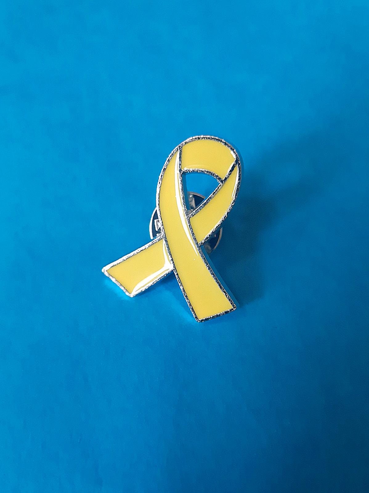 Schleife Gelb Metall Geiseln Erinnerung Israel Bring-Them-Home Solidarität Anstecker Sticker Kostenloser Eu-Versand von LederwarenSCHIECK