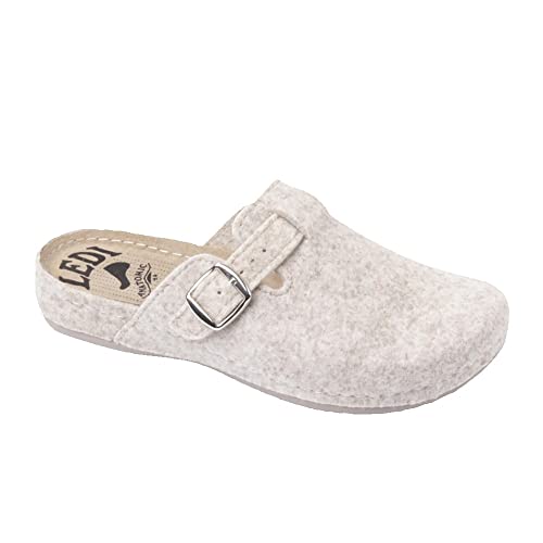 Ledi Anatomic 716-BE Clog Pantolette Komfortschuhe Hausschuhe, Damen, Beige, EU 37 von Ledi