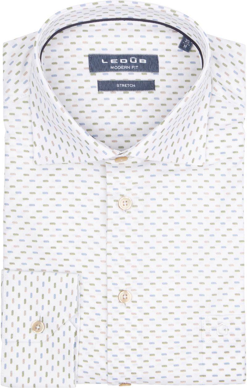 Ledub Hemd Druck Weiß Multicolour - Größe 45 von Ledub