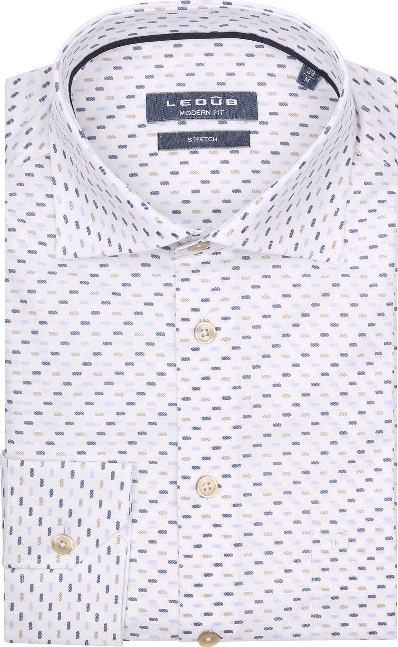 Ledub Hemd Druck Weiß Multicolour  - Größe 45 von Ledub