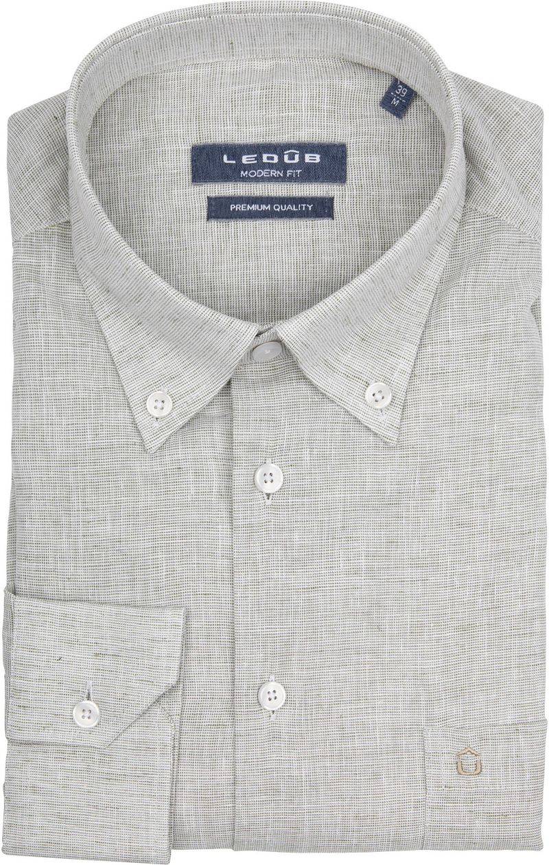 Ledub Hemd Leinen Grün - Größe 45 von Ledub