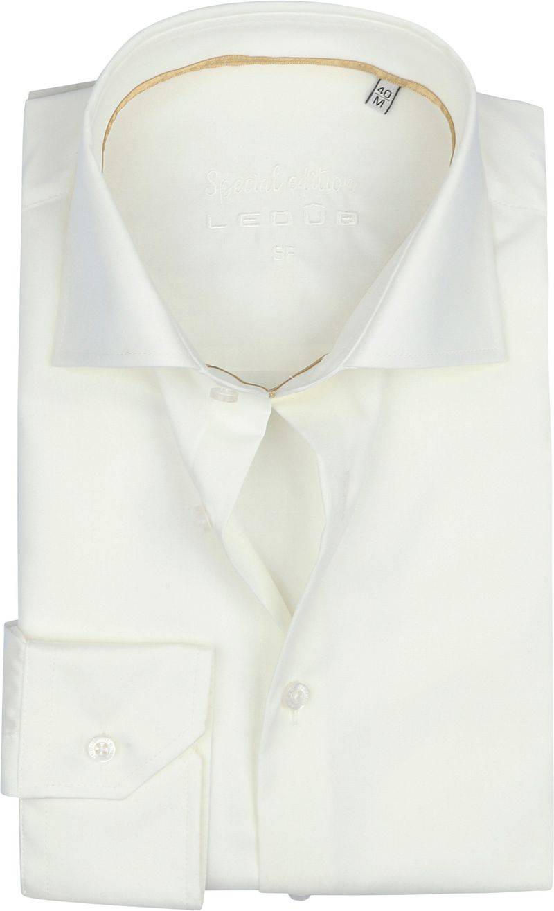 Ledub Hochzeitshemd Slimfit Off-White - Größe 45 von Ledub