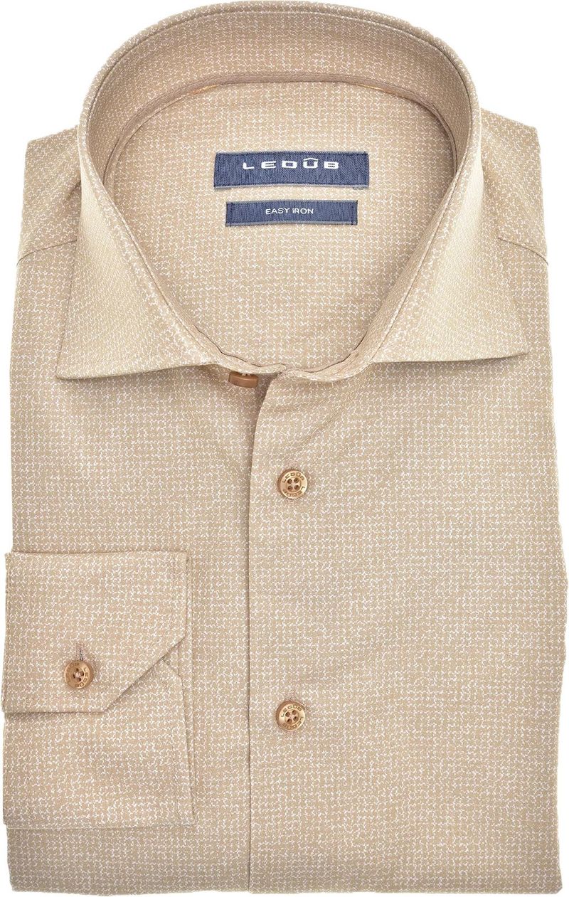 Ledub Shirt Druck Beige  - Größe 40 von Ledub