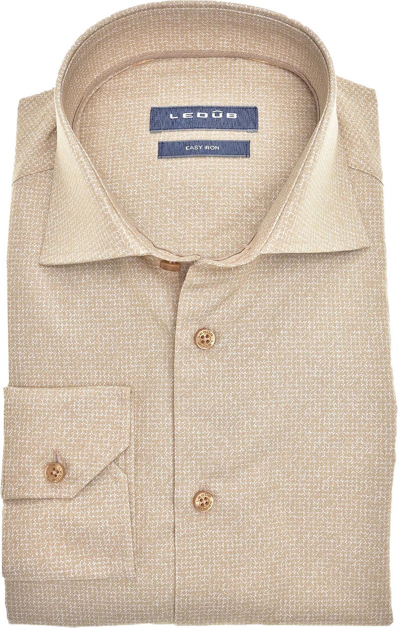 Ledub Shirt Druck Beige  - Größe 44 von Ledub