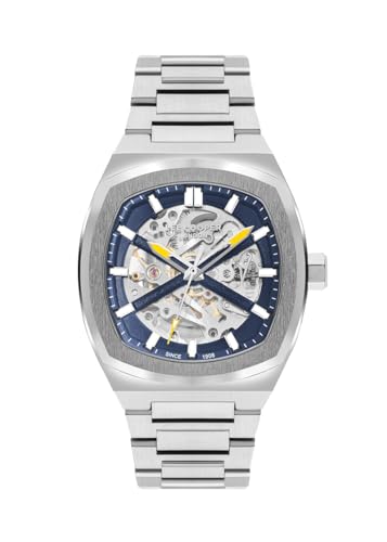 Lee Cooper Analoge Herrenuhr mit blauem Zifferblatt, LC07903.390, Silber, silber von Lee Cooper