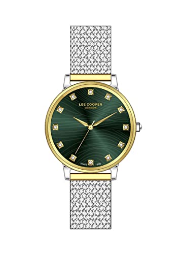 Lee Cooper Damen-Armbanduhr, analog, grünes Zifferblatt, Lc07401.270, Grün, Armband von Lee Cooper