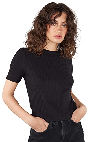 Lee Cooper Damen Carla T-Shirt, schwarz, Regulär von Lee Cooper