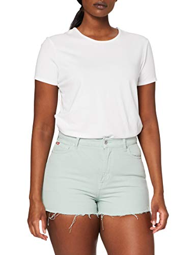 Lee Cooper Damen High Rise Jeans-Shorts, Mint, 25 von Lee Cooper