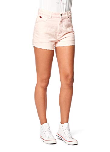 Lee Cooper Damen High Rise Jeans-Shorts, Rosa, 28 von Lee Cooper