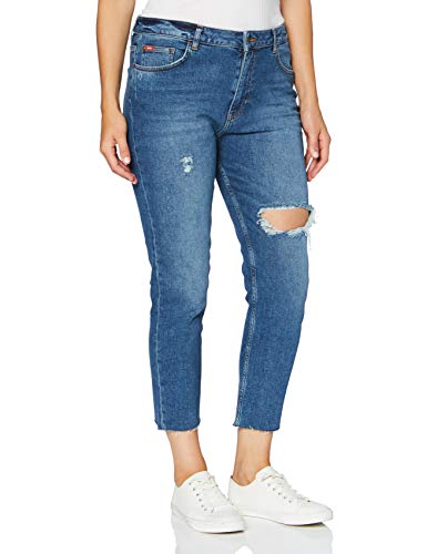 Lee Cooper Damen Holly Cropped Straight Fit Jeans, Blau, W30/L29 von Lee Cooper