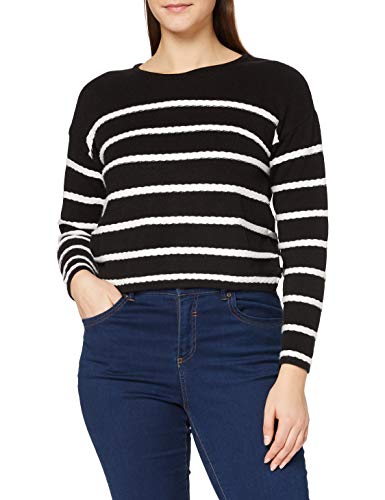 Lee Cooper Damen Strick Striped Pullover, Schwarz, L von Lee Cooper