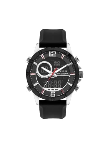 Lee Cooper Herren Digital Japanisches Automatikwerk Uhr mit Silikon Armband LC07559.351 von Lee Cooper