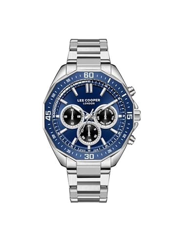 Lee Cooper Herrenuhr VX9JE1 Multifunktions-Display und Metallarmband LC08021.390 Blau Blau Armband, blau, Armband von Lee Cooper