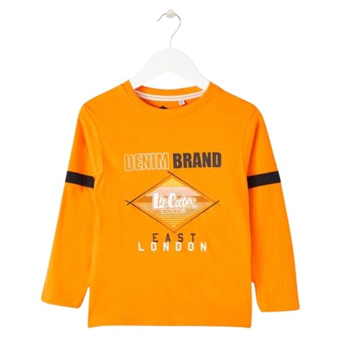 Lee Cooper Jungen GLC3446 ML S3-8A t Shirt Damen, Orange, von Lee Cooper