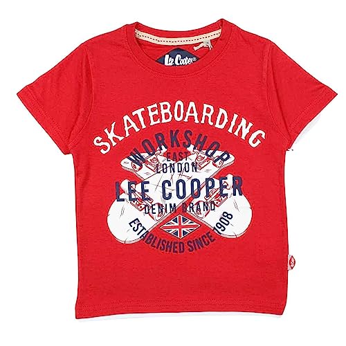 Lee Cooper Jungen Glc1114 TMC S3 T-Shirt, Rot, 10 Jahre von Lee Cooper