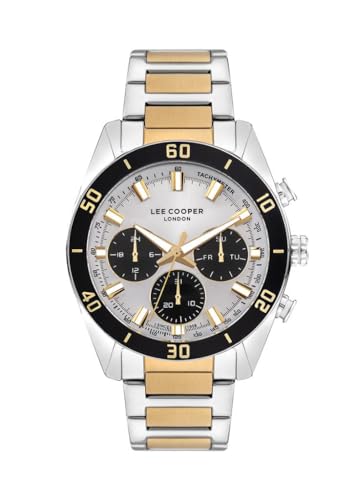 Lee Cooper LC07948.230 Alle Funktionen Aktive Tages- und Kalenderanzeige 5 ATM Wasserdicht Metallic-Farbe Herren Armbanduhr, Armband von Lee Cooper