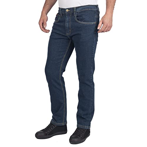 Lee Cooper LCPNT219 Herren-Jeans aus Stretch-Denim in Workwear-Waschung mit 5 Taschen, Marine, 32W / 29L von Lee Cooper