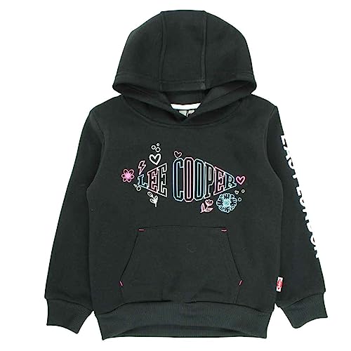 Lee Cooper Mädchen Lc11981 Sw S3 Kapuzenpullover, Schwarz, 8 Jahre von Lee Cooper