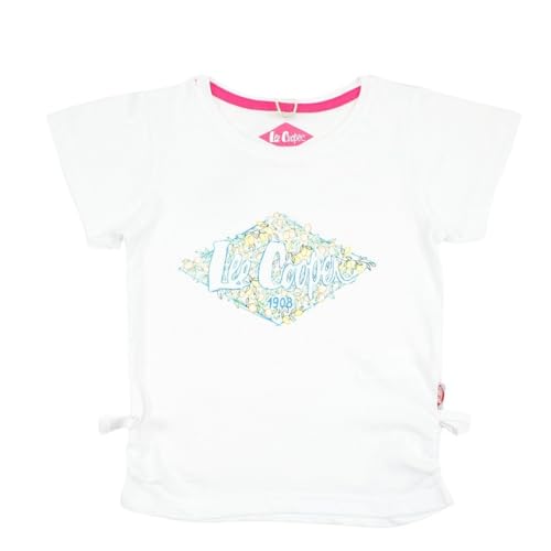 Lee Cooper Mädchen Maglietta Ragazza Kurzarm Shirt, Blanc, von Lee Cooper