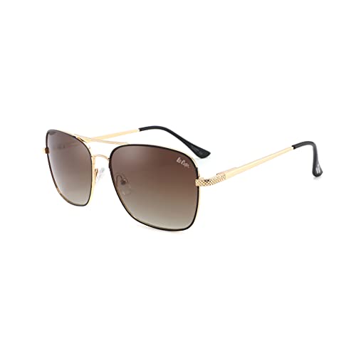 Lee Cooper Men Square Polarised Sunglasses Gradient Brown Lens (LC1029C02) von Lee Cooper