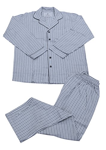 Lee Valley LV2 Pyjama-Set aus echtem irischem Baumwollflanell, Blauer Streifen, Large von Lee Valley, Ireland