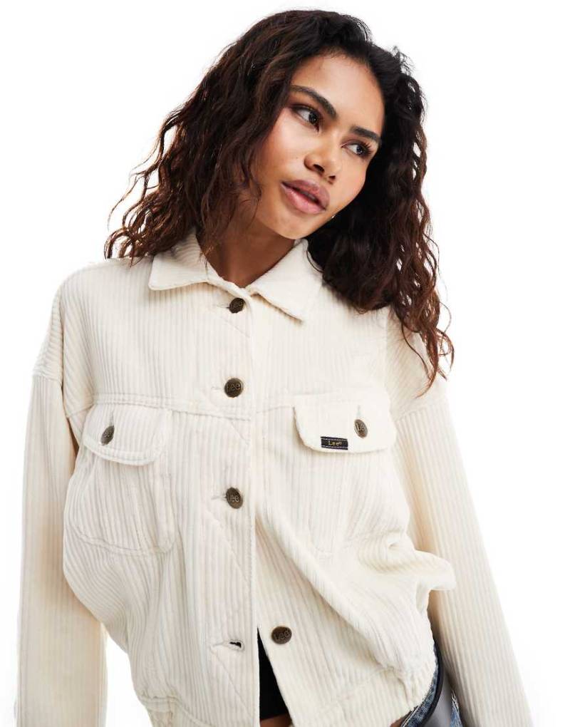 LEE - Rider - Jacke aus Cord in Cremeweiß mit Fledermausärmeln von Lee