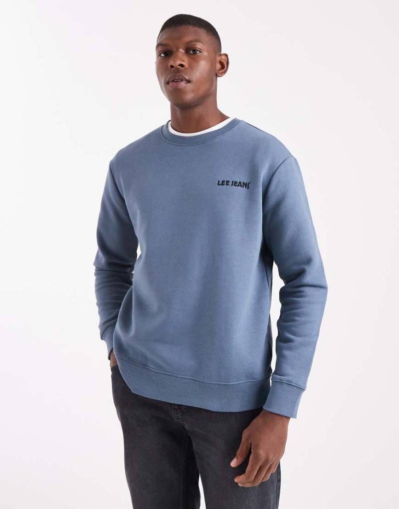 LEE - Sweatshirt in blauer Waschung mit regulärer Passform von Lee