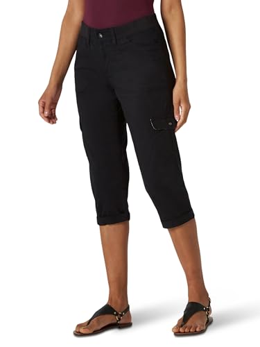 Lee Austyn Cargo-Caprihose für Damen, lockere Passform, mit Strickbund, schwarz, 40 von Lee